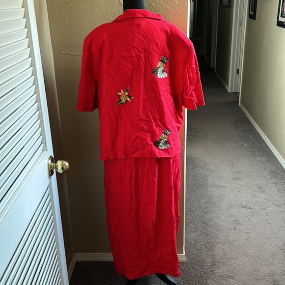 Vintage plus size tropical dress with jacket - Picture 2 of 14